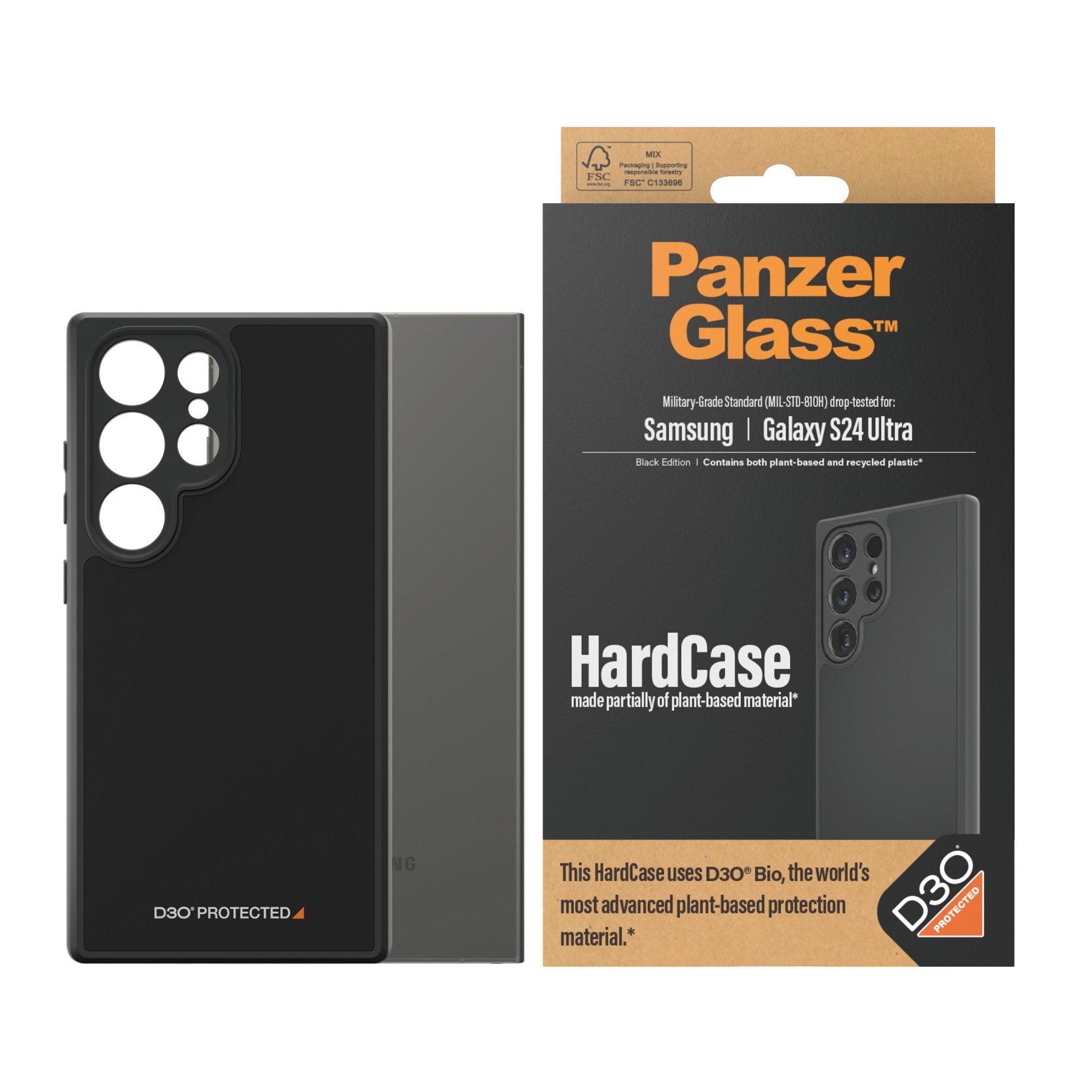 PanzerGlass® HardCase Black w. D3O® Samsung Galaxy S24 Ultra